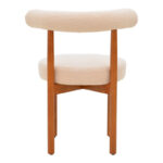 Chair Fenza beige teddy fabric-beech wood legs in walnut color 60x54x75cm - Слика 5