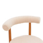 Chair Fenza beige teddy fabric-beech wood legs in walnut color 60x54x75cm - Слика 6
