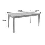 Ory teak wood table in natural shade 160x80x75cm - Слика 6