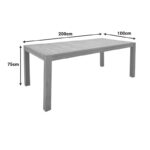 Vocaly teak wood table in natural shade 200x100x75cm - Слика 5