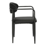 Armchair Kalone pu in black color 56x55x78cm - Image 4