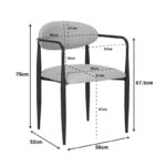 Armchair Kalone pu in grey-beige color 56x55x78cm - Image 2