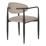 Armchair Kalone pu in grey-beige color 56x55x78cm - Image 3