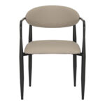 Armchair Kalone pu in grey-beige color 56x55x78cm - Image 5