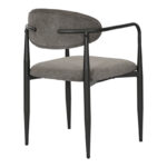 Armchair Kalone fabric in antracite color 56x55x78cm - Image 3