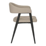 Armchair Sezan pu in grey-beige color 56x55x78cm - Image 4