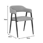 Armchair Sezan fabric in anthracite color 56x55x78cm - Image 2