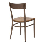 Chair Zerca brown metal skeleton and natural color rubberwood seat 49x44x82cm - Image 3