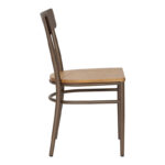 Chair Zerca brown metal skeleton and natural color rubberwood seat 49x44x82cm - Image 4