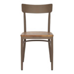 Chair Zerca brown metal skeleton and natural color rubberwood seat 49x44x82cm - Image 5