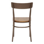Chair Zerca brown metal skeleton and natural color rubberwood seat 49x44x82cm - Image 6