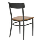 Chair Zerca dark grey skeleton and natural color rubberwood seat 49x44x82cm - Image 3