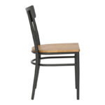 Chair Zerca dark grey skeleton and natural color rubberwood seat 49x44x82cm - Image 4