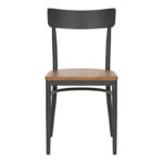 Chair Zerca dark grey skeleton and natural color rubberwood seat 49x44x82cm - Image 5