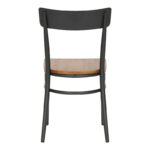 Chair Zerca dark grey skeleton and natural color rubberwood seat 49x44x82cm - Image 6