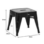 Stool Utopia metal in black color 35x35x31cm - Слика 2