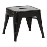 Stool Utopia metal in black color 35x35x31cm