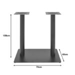 Givosa metal table base in black shade 70x40x108cm - Слика 2