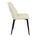 Murde chair beige velvet and metal legs in black color 48.5x61x89cm - Image 3