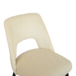 Murde chair beige velvet and metal legs in black color 48.5x61x89cm - Image 5