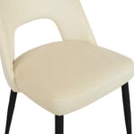 Murde chair beige velvet and metal legs in black color 48.5x61x89cm - Image 6