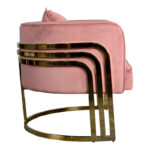 Roblu armchair gold metal and velvet in rotten apple 72x77.4x70cm - Image 4