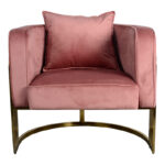 Roblu armchair gold metal and velvet in rotten apple 72x77.4x70cm - Image 5