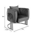Roblu armchair gold metal and velvet in rotten apple 72x77.4x70cm - Image 6