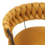 Chair Alkia in yellow velvet with black metal leg 60x57x68cm - Слика 6