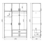 Three-leaf wardrobe with drawers Royal in Anthracite shade 150x58x230cm - Image 2