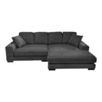 Reversible sofa Cornerdo fabric in dark grey color 265x175x85cm - Image 2