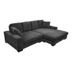 Reversible sofa Cornerdo fabric in dark grey color 265x175x85cm