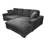 Reversible sofa Cornerdo fabric in dark grey color 265x175x85cm - Image 3