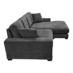 Reversible sofa Cornerdo fabric in dark grey color 265x175x85cm - Image 4