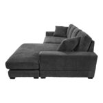Reversible sofa Cornerdo fabric in dark grey color 265x175x85cm - Image 5