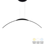 Ceiling luminaire led Ledo metal in black color 120cm