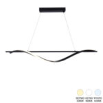 Ceiling luminaire led Derzia metal in black color 100cm