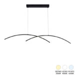 2-light ceiling luminaire led Frenzie metal in black color 70x2x10cm