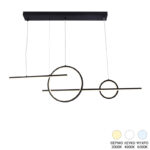 4-light ceiling luminaire led Polindia metal in black color 110cm