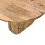 Coffee table Kane solid acacia wood in natural color 110x72x38cm - Image 4
