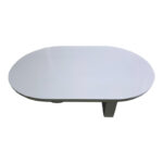 Coffee table Kane solid acacia wood in white color 110x72x38cm - Image 3