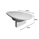 Coffee table Kane solid acacia wood in white color 110x72x38cm - Image 4