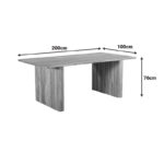 Τable Casi solid acacia wood in natural color 200x100x76cm - Image 4