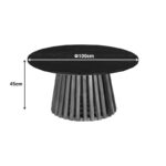 Coffee table Mable solid acacia wood in natural color and black marble top D100x45cm - Image 4