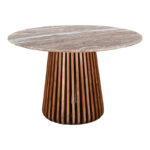 Маса од масивно акација во природна боја и мермерна површина Д120x76 см