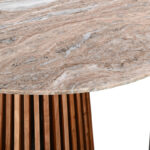 Table Mable solid acacia wood in natural color and marble top D120x76cm - Слика 3