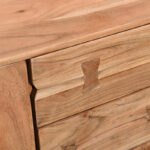 Buffet Leontina solid acacia wood in natural color and black metal leg 150x45x86cm - Слика 6