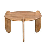 Coffee table Earten solid acacia wood in natural color D80x40cm - Image 2