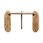 Coffee table Earten solid acacia wood in natural color D80x40cm - Image 4