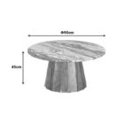 Coffee table Ezerdian solid acacia wood in natural color and marble table top D90x45cm - Image 5